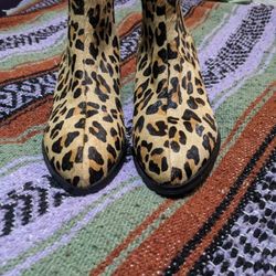 Steve Madden Leopard Print Calf Hair Ankle Booties

