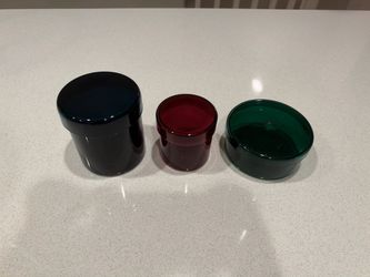 Set of 3 Colored Plastic Screw-Top Containers