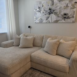 Cream Corduroy Ashley Couch