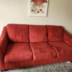 Red 3 Seat Sofa
