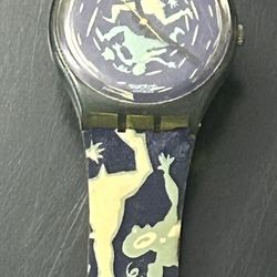 Swatch Watch GG111 CRASH by MASSIMO GIACON 1991 Quartz Swiss Unisex Works Fine