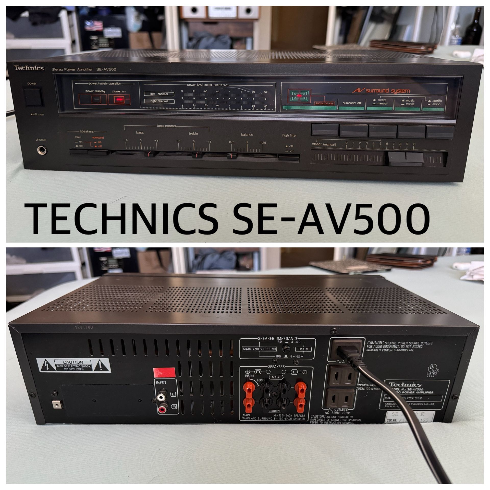 TECHNICS SE-AV500 Stereo Power Amplifier in Working Condition