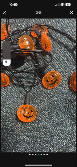 2 Set Of 20 Orange Disc Jack-O-Lantern Halloween Pumpkin Lights: 9’/ 6.3’ Lighted
