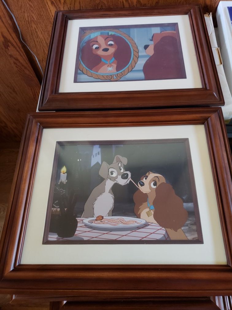 Lady and the Tramp Lithograph Framed Prints - Disney Limited Edition