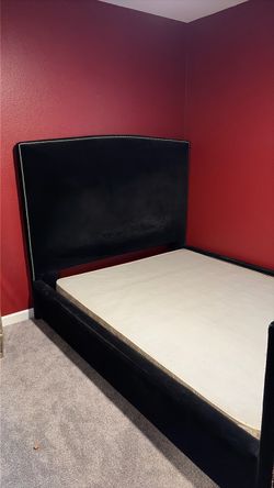 Black Velvet Queen Bed Frame and Box Spring