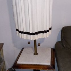 Vintage Marble Table & Lamp
