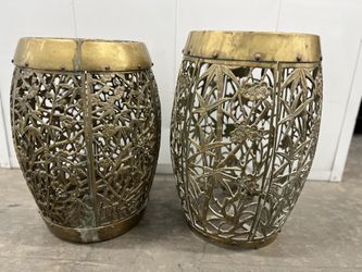 Solid Brass Chinoiserie Garden Stools