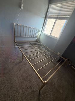 Gold metal frame bed-full
