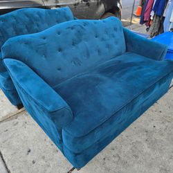 William Teal Loveseat Sofa Couch | 58 in L, 32in H, 36in W