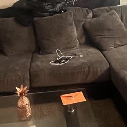 Gray And Black Sectional Couch 