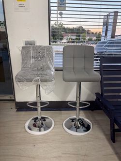 PU Leather Adjustable Height Bar Stools