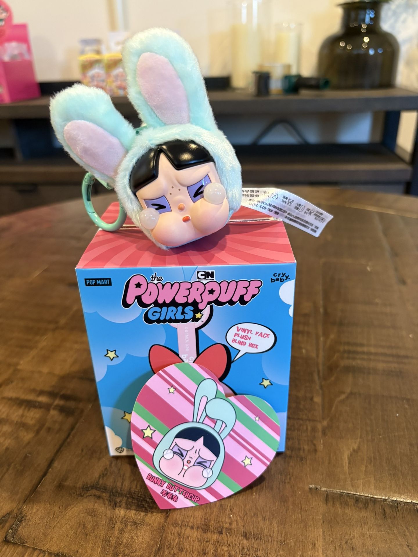 Pop Mart CRYBABY x Powerpuff Girls Series Bunny Buttercup Vinyl Face Plush