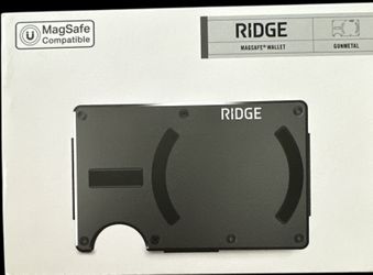 The Ridge Wallet - Gunmetal MagSafe Wallet Cash Strap (also Matte Olive)