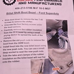 Ford F-Series OBS/Superduty Billet Aluminum Shift Boot Bezel ZF5/ZF6 1(contact info removed) f series