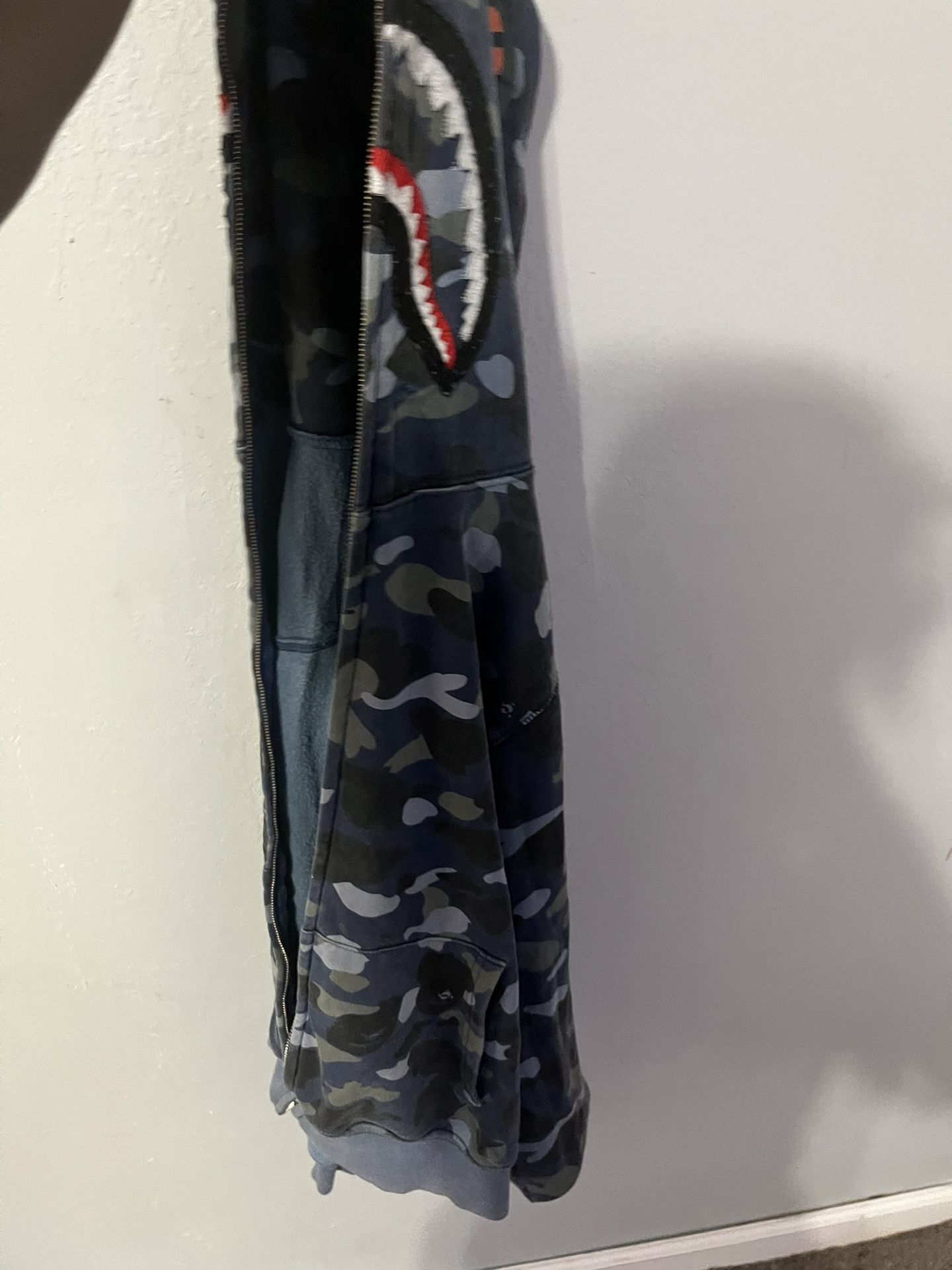 blue Bape Hoodie Worn Twice Size Medium