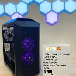 🦊VALUE  FOX 29🦊 GAMING PC | DESKTOP | RIG | COMPUTER | INTEL CORE I5 | 16 GB | 500GB SSD | GTX 1060 | 