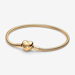 Pandora Moments Heart Clasp Snake Chain Bracelet