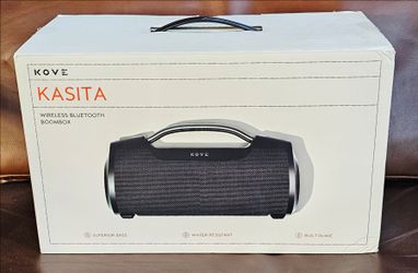 Kove Kasita Wireless Bluetooth Boombox.Key Technical Specs & FeaturesAudio Output: Powerful 60W to 70W total output with deep bass and distinct indoor