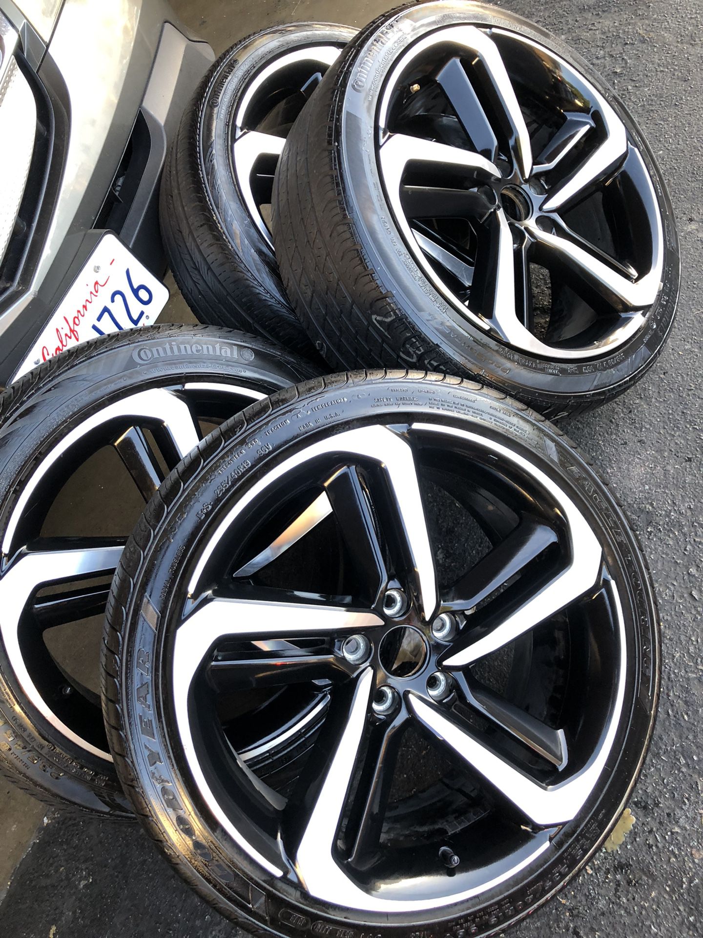 Rims and tires 19x8 5x114 for Honda acord sport civic crv as is rashes scratches but good tires