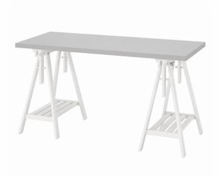 Desk – Light Gray Top & White Legs