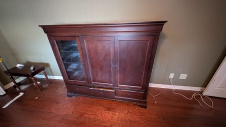 Large Wooden Entertainment Center Armoire