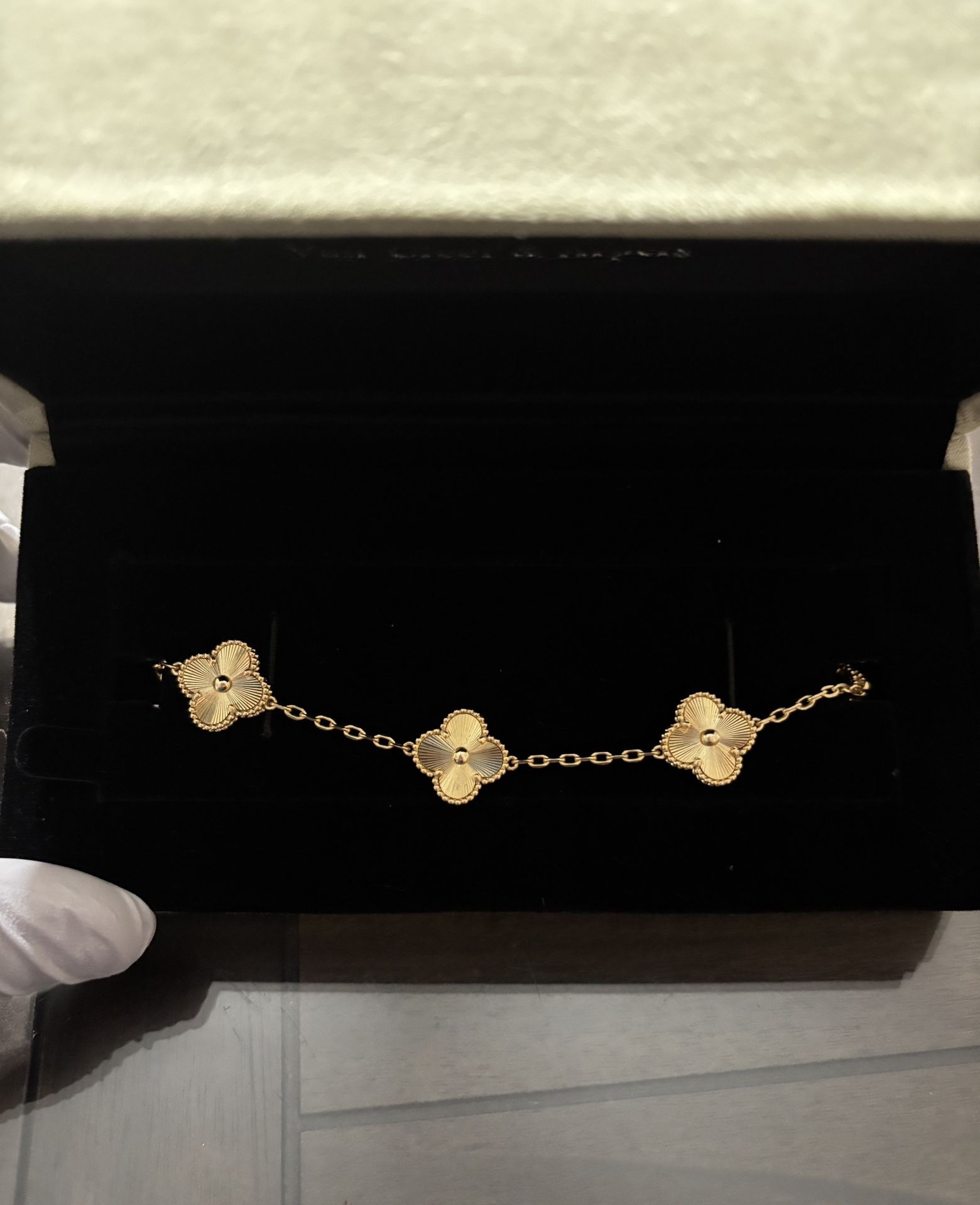 Gold Van Cleef Four-leaf Clover Bracelet