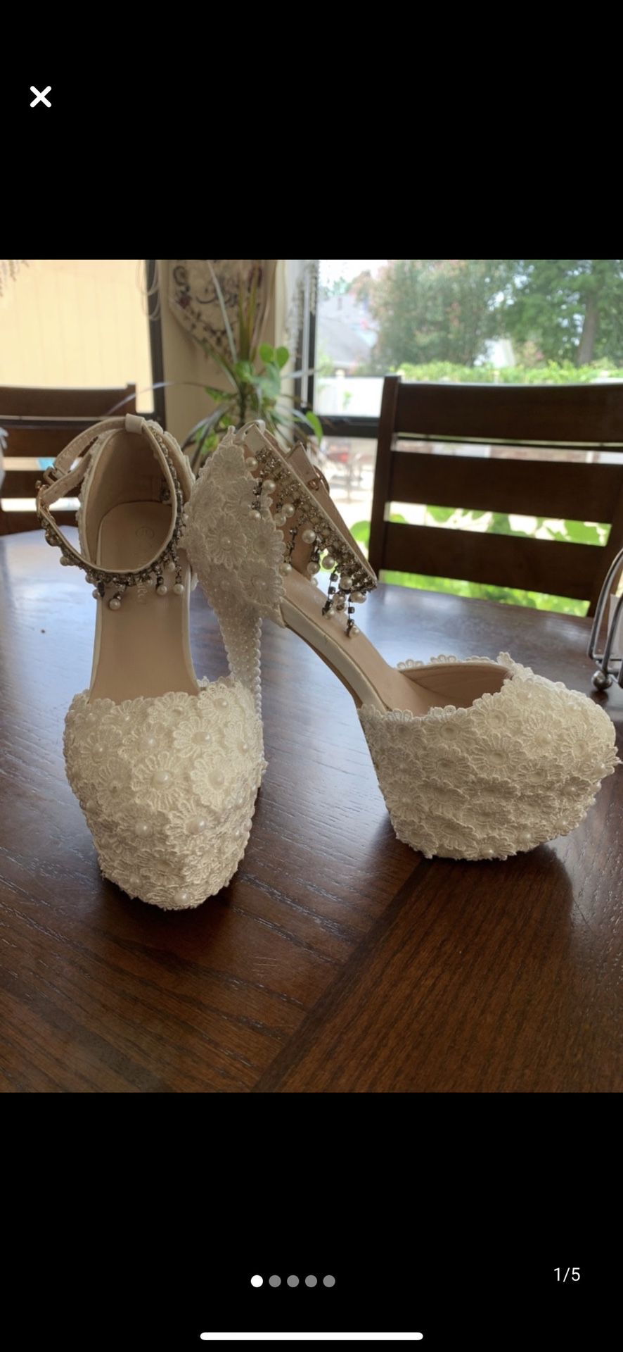 White prom/wedding heels