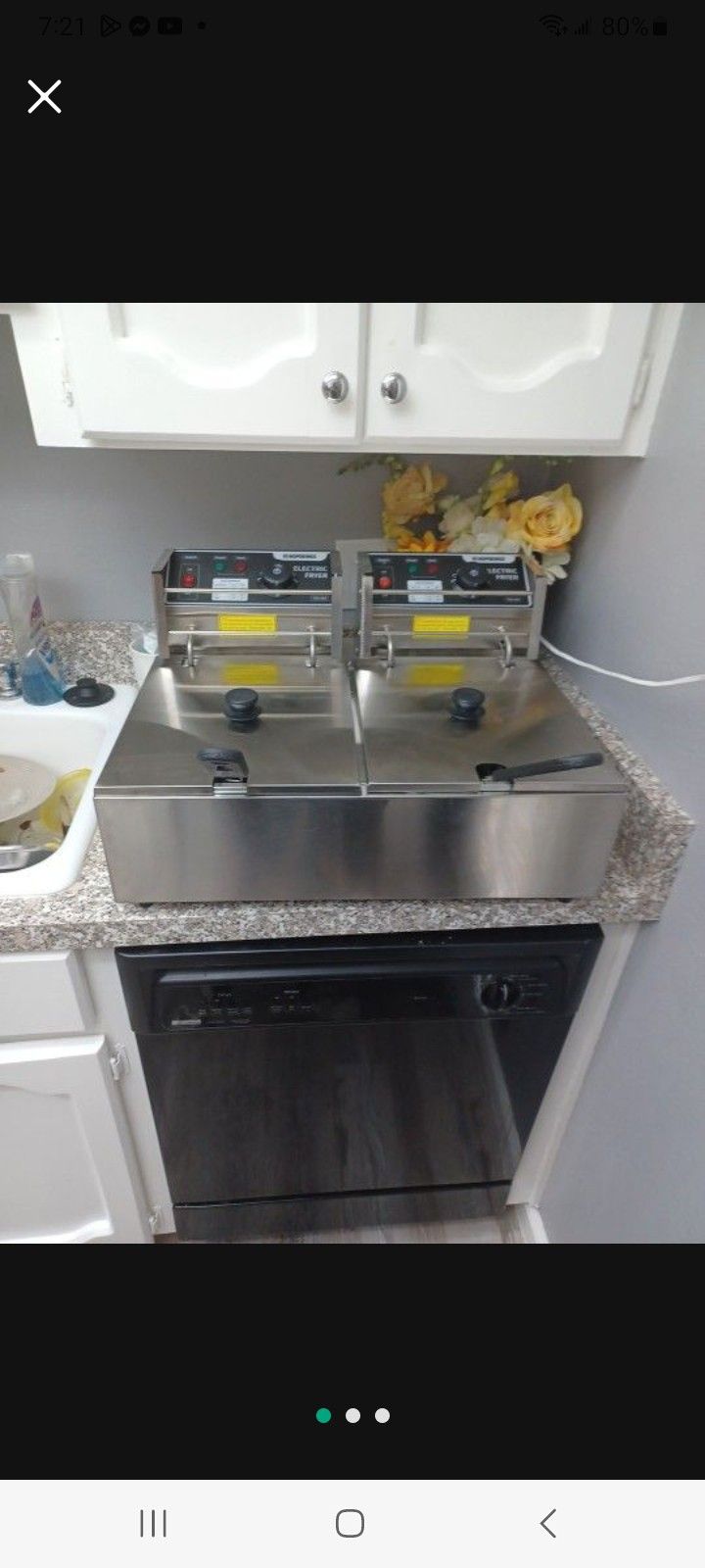 Commercial Grade Double Basket Deep Fryer