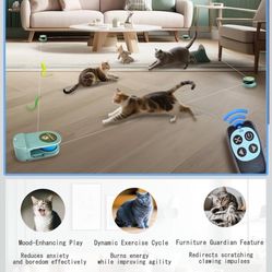 Dowkaco Wireless Remote Control Interactive Cat Toy for Indoor Cats, Self-Moving Worm Plush Mouse Chase Toy, Automatic Prey Simulation with Adjustable