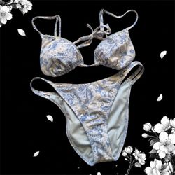 Hollister Blue Paisley Print Bikini Set