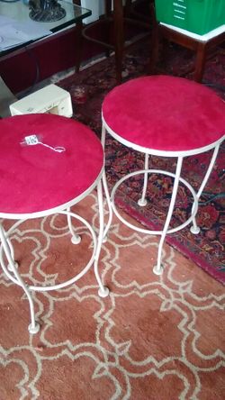 2 reupholstered bar stools