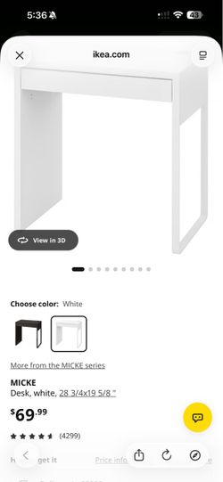 IKEA MICKE White Desk