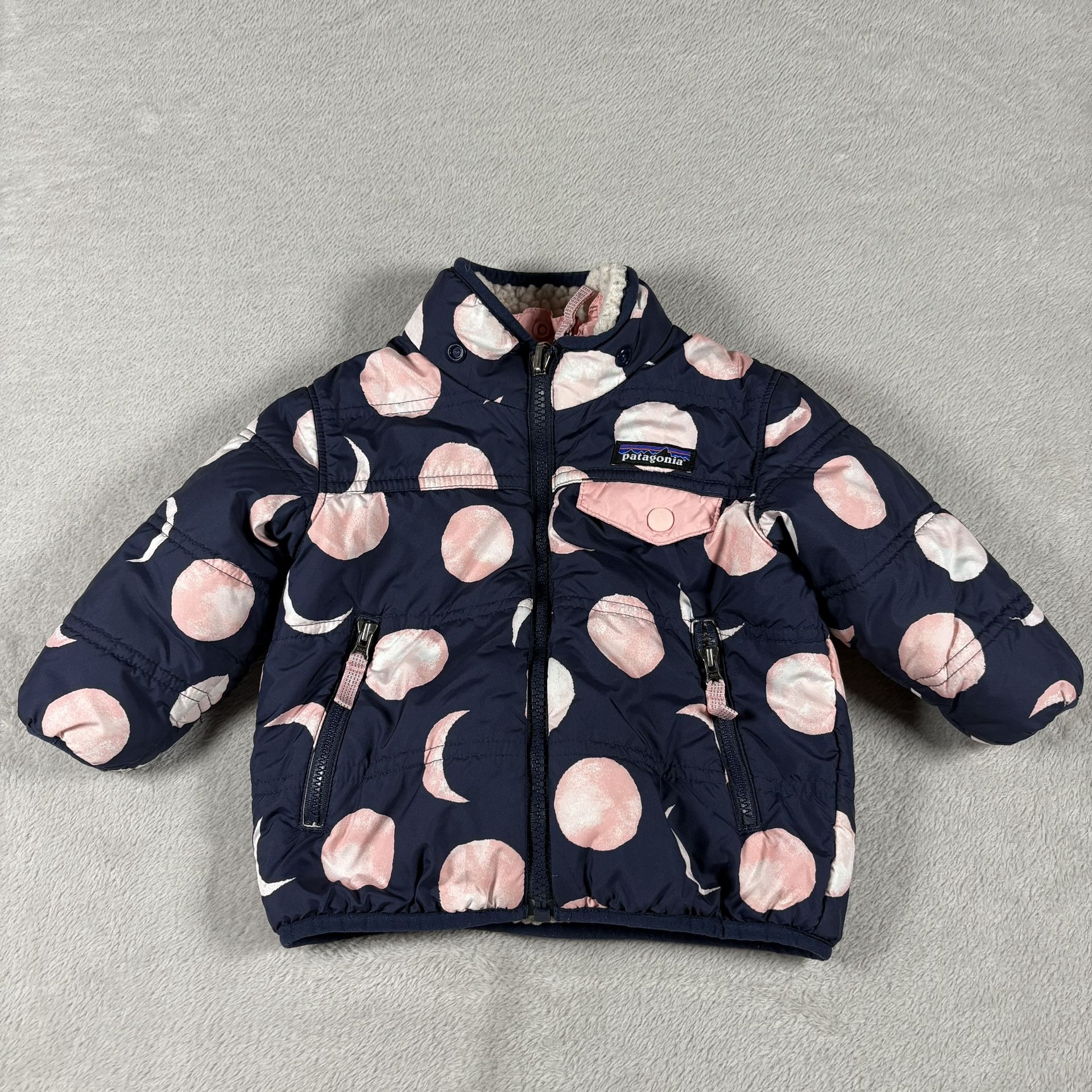 Patagonia Toddler Reversible Jacket Pink Moon 6-12 Months #1A