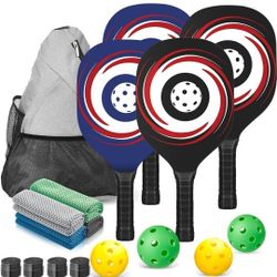 Pickleball Paddles Set of 4, with Large Capacity Backpack