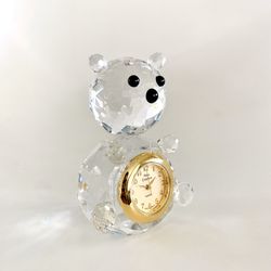 Mini bear crystal clock
