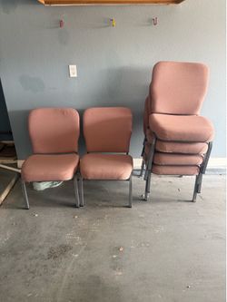 Set of 6 chairs with metal bases