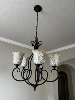 Chandelier With Seashells Mosaics