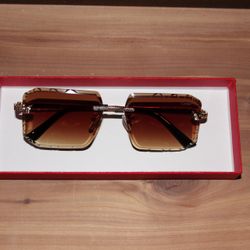 Cartier Sunglasses Brown Cut Lenses 