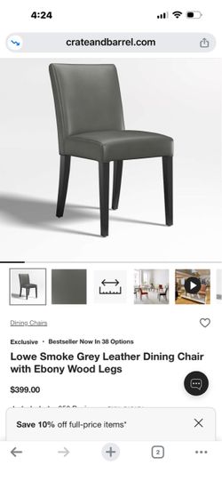 Crate & Barrel Lowe Leather Dining Chairs
