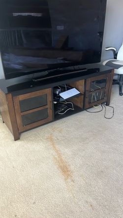 65- inch Tv stand with 6- storage adjustable storage cabinets  for 35/45/55/65 inch tv top glass1