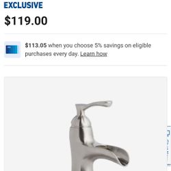 allen + roth Sumter Brushed Nickel 1-handle 4-in centerset WaterSense Waterfall Bathroom Sink Faucet with Drain with Deck Plate. Brand new. 