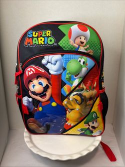 Super Mario Large 16” inch Backpack- New with Tags