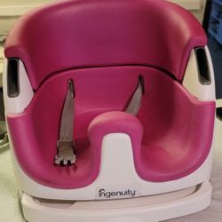 Ingenuity Booster Seat With Tray - Pink/White