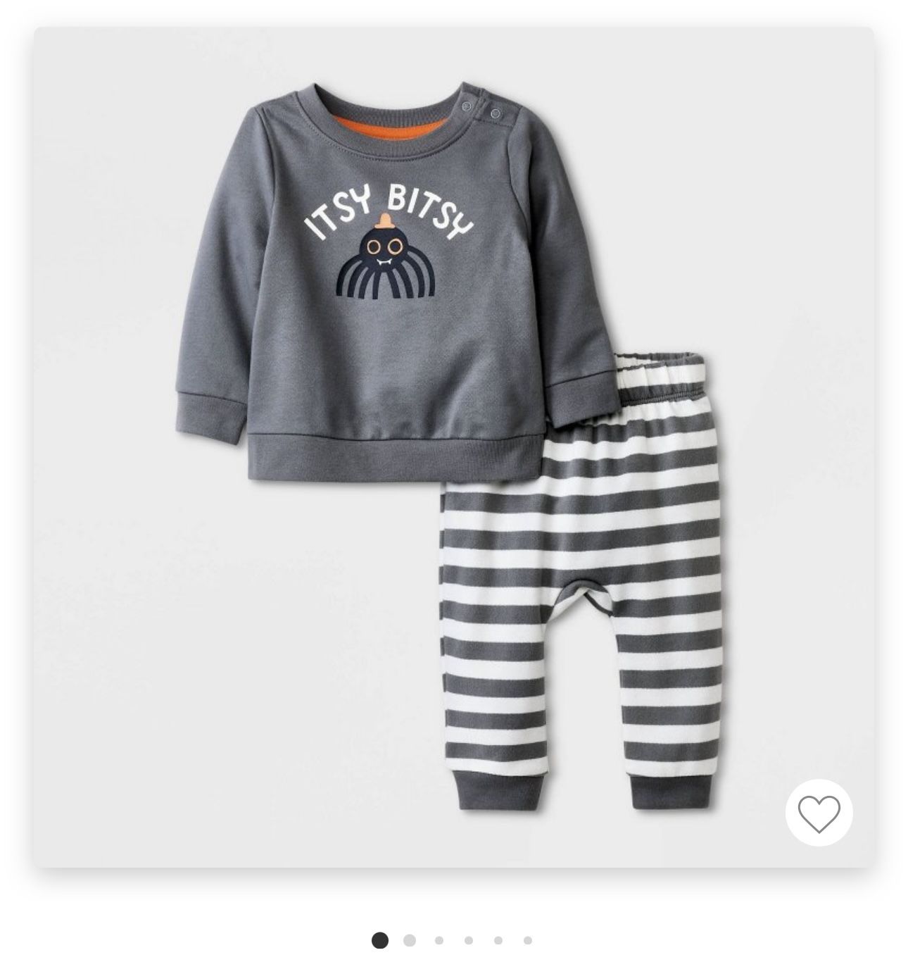 New cat & Jack "itsy bitsy spider" 2 piece set