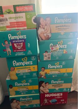Diapers pampers and some Huggies