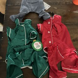 Dog Jammies & Overalls Xs Brand New  