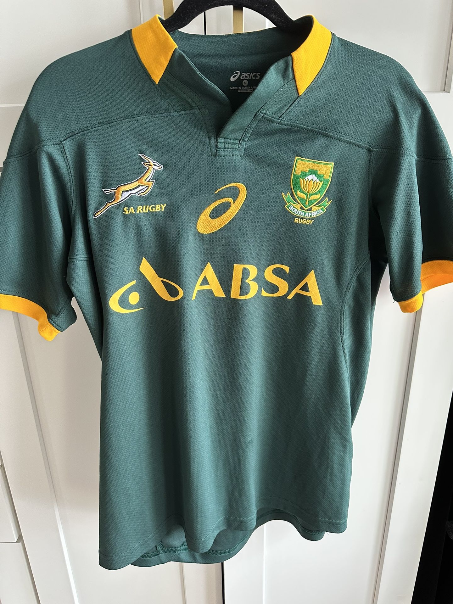 South Africa Rugby Shirt Asics ABSA Jersey Size Medium ✅