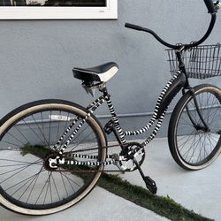 Schwinn customized zebra print beach cruiser 