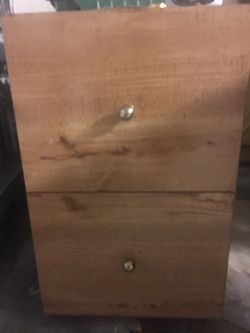 Brown wooden two drawer organizer
