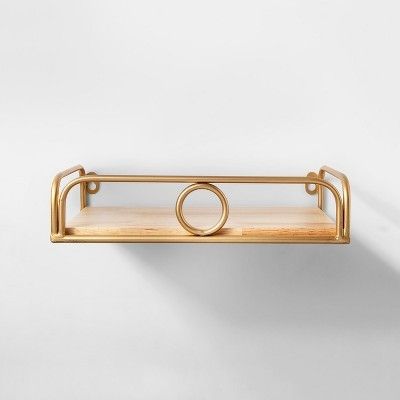 Opalhouse 12" x 7" Decorative Wall Shelf Gold RETAIL $49.99